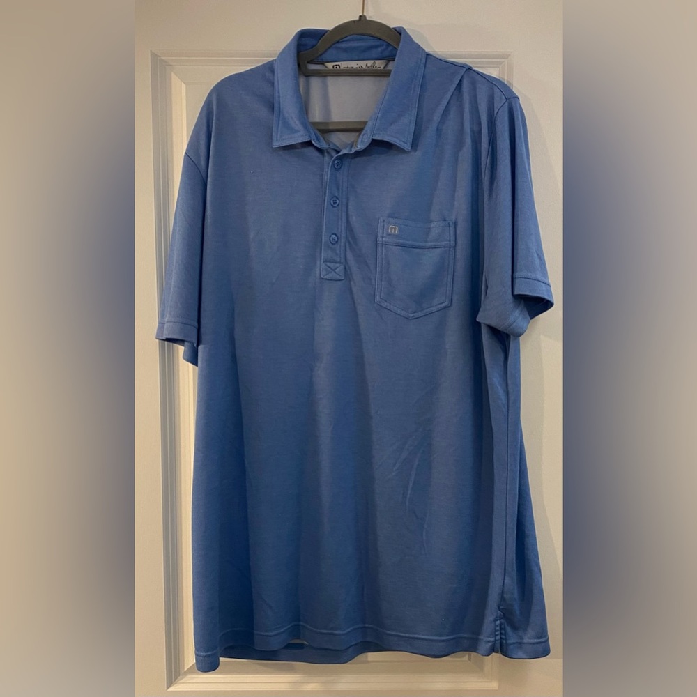 Travis Mathew Golf Polo Short Sleeve Shirt - Blue - Like New Condition